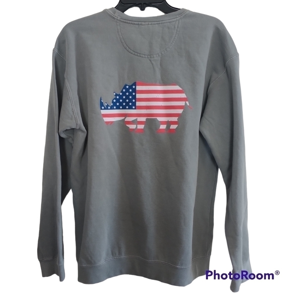 American Rhino Flag Sweatshirt M - Picture 2 of 10